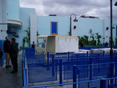 The former extended outdoor queue area