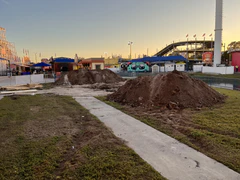 Dirt from footer installation