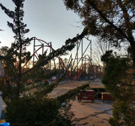 The roller coaster under construction in December 2020